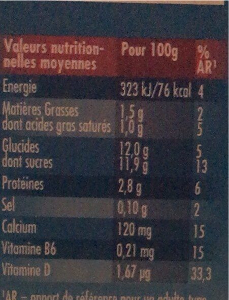 Actimel goût fraise - Nutrition facts - fr