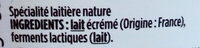 Skyr Nature - Ingredients - fr