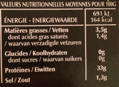 Gésiers de canard Emincés confits - Nutrition facts - fr