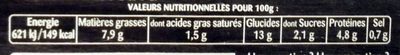 Tortilla - Nutrition facts - fr