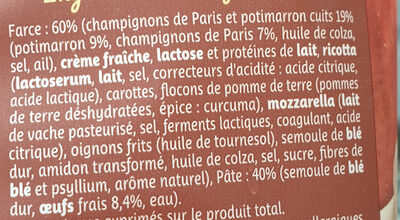 Girasoli Potimarron Champignons - Ingredients