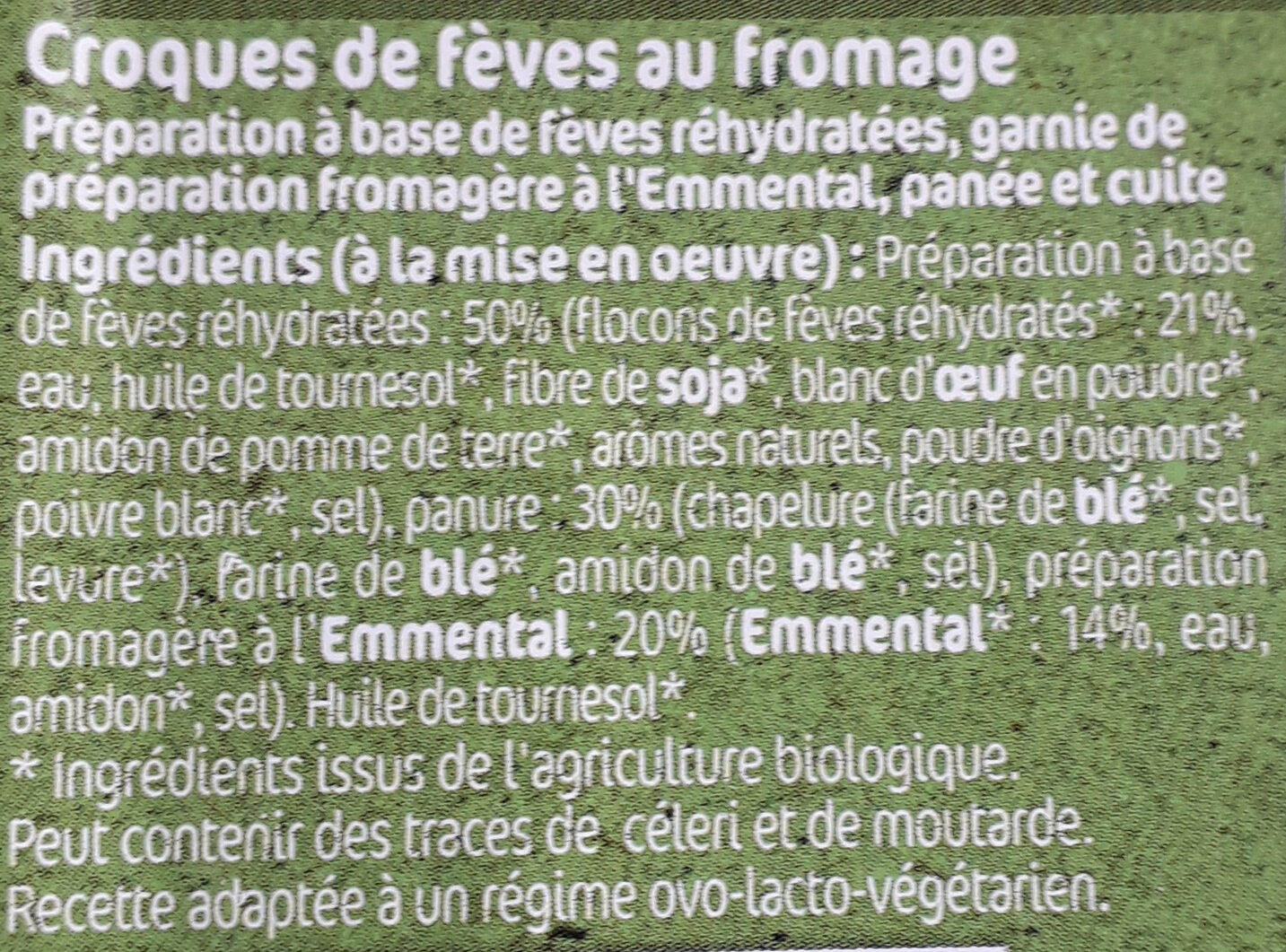 CROQUES DE FÈVES - Ingredients - fr
