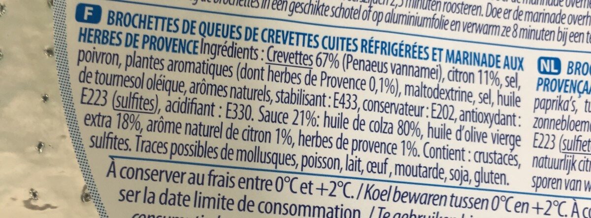 Brochette de crevettes - Ingredients - fr