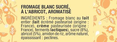 Fromage blanc abricot - Ingredients