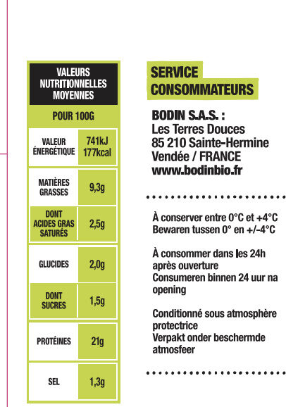Grignottes de poulet rôti nature - Nutrition facts - fr