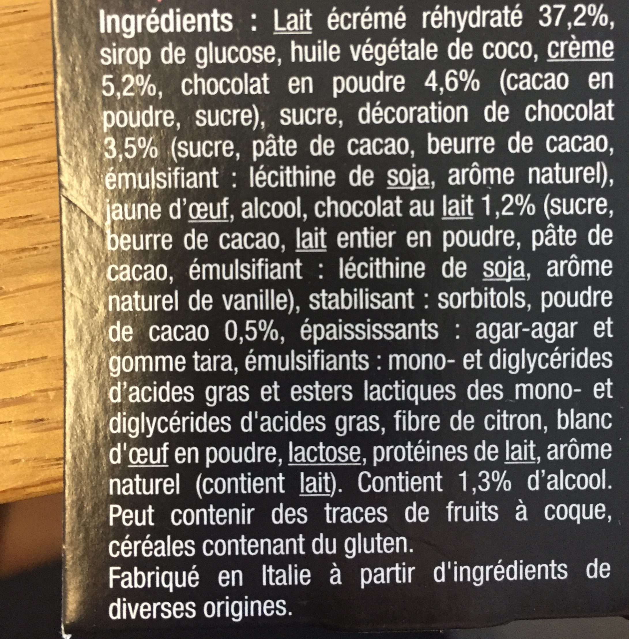 Dame Blanche - Ingredients - fr