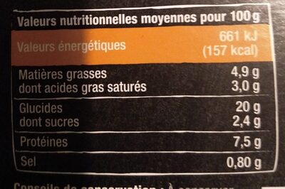 Les Ficelles Picardes - Nutrition facts