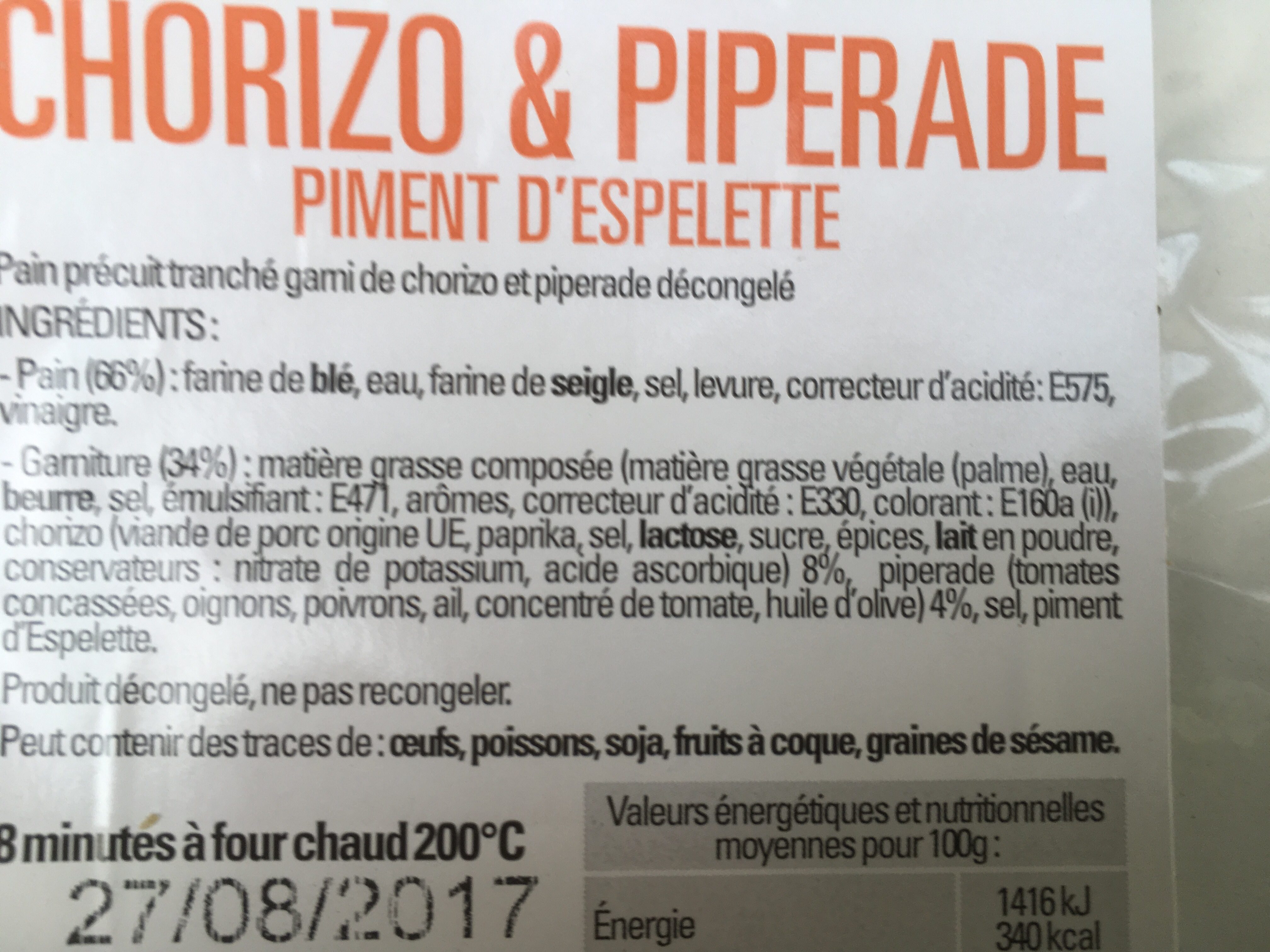 Le Préfou chorizo et piperade - Product - fr