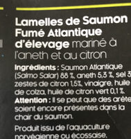Lamelles de saumon fumé - Ingredients - fr