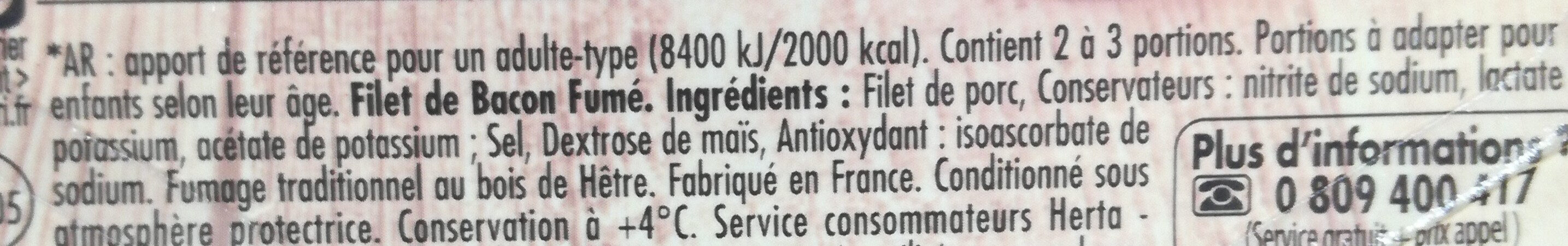 Bacon fumé - Ingredients - fr