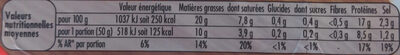 Allumettes nature - Nutrition facts - fr